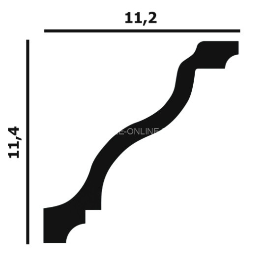 Потолочный плинтус Перфект Плюс P03 114 мм 200 см белый из ударопрочного полимера