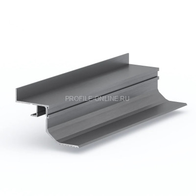 Теневая рейка 87х55.7 мм алюминиевая разноуровневая под подсветку Laconistiq Multilevel Landi Max серебро 300 см