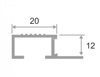 П-образный профиль алюминиевый с рифлением закладной 12х20 мм ПО-П12х20 бронза глянец 2,7 м