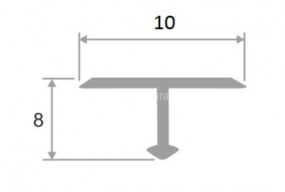 Т-профиль латунный 10 мм ЛПТ-10 полированный 2,7 м