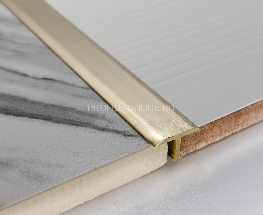 Латунный Т-профиль с закругленными краями SP 1409 OS 14х9 шлифованный 3м
