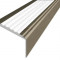 Алюминиевый угловой противоскользящий порог с резиновой вставкой 20х38 мм АУ-38-Анод шампань-белый 2,7 м
