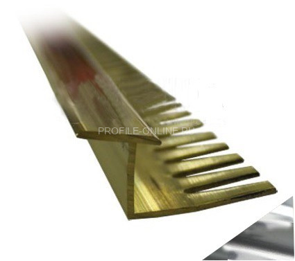 Латунный Z-профиль 11 мм ЛZТ-16 зиг-заг хром 270 см