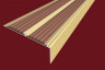Алюминиевый противоскользящий угловой порог 70х22 мм с резиновыми вставками АУ-70-Анод золото-коричневый 3 м