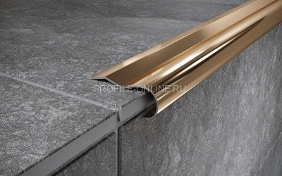 Угловой нержавеющий порог стальной 40х10 мм FCR 10 GP золото полированное 270 см