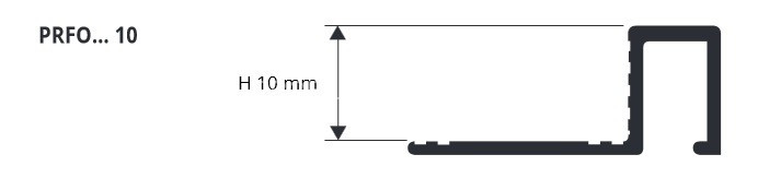 Латунный П-профиль закладной 10 мм Progress Profiles PRFOC 10 хром 2,7 м
