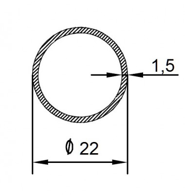 Алюминиевая труба 22х1,5 мм 3 м