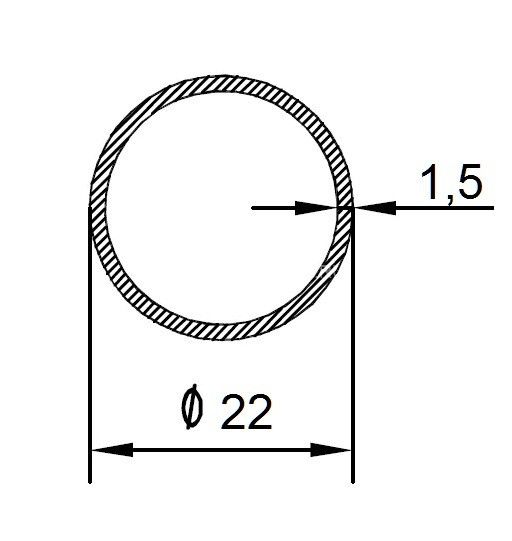 Алюминиевая труба 22х1,5 мм 3 м
