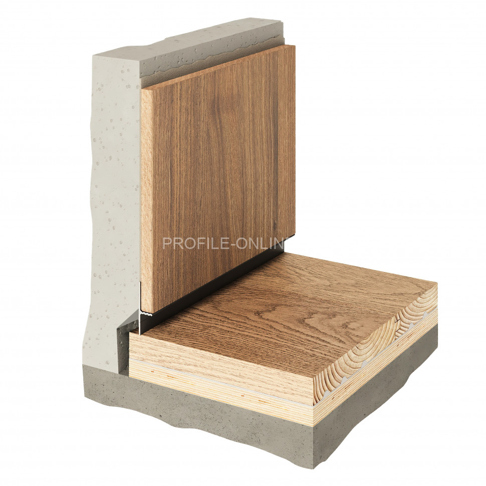 Теневой плинтус скрытого монтажа алюминиевый Decaro Engineering D004 под покраску 2м