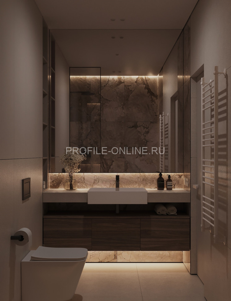 Теневой плинтус скрытого монтажа алюминиевый Decaro Engineering D004 под покраску 2м