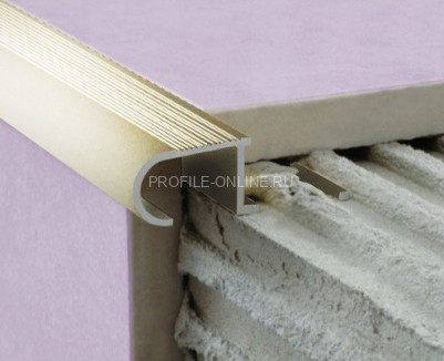 Алюминиевый Z-образный профиль овальный с рифлением 10 мм ZET OWAL PV49-16 титан матовый 2,7 м