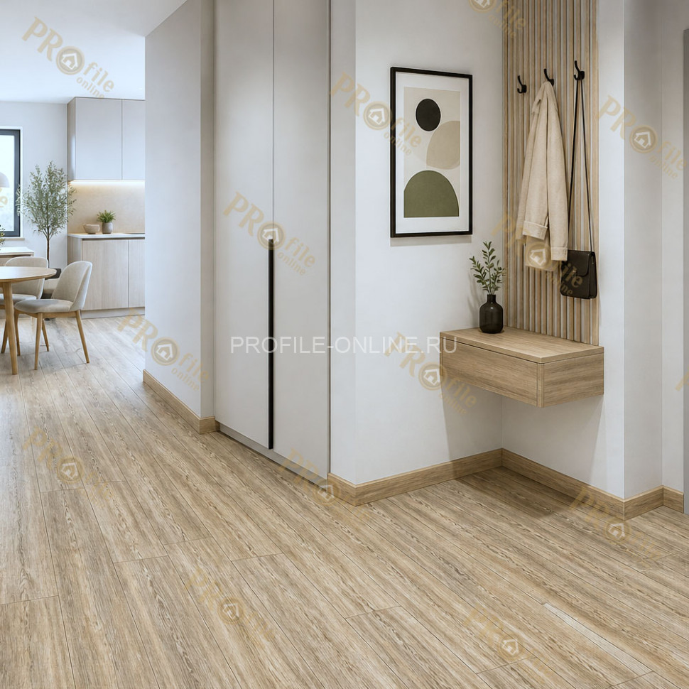 Плинтус ПВХ Comfort Classic 80 напольный Дуб латте 270 под дерево
