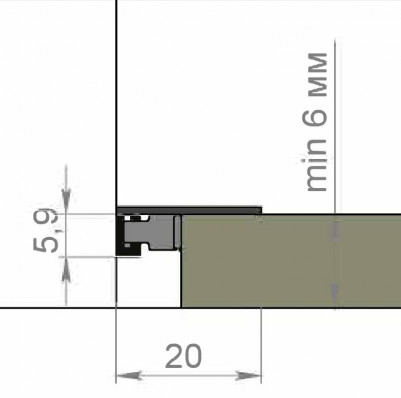 Микроплинтус алюминиевый Диал МП-6 серебро 3 м