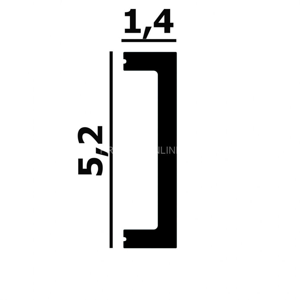 Декоративный молдинг Перфект Плюс P125-2800 белого цвета из ударопрочного полимера 14х52 мм 280 см