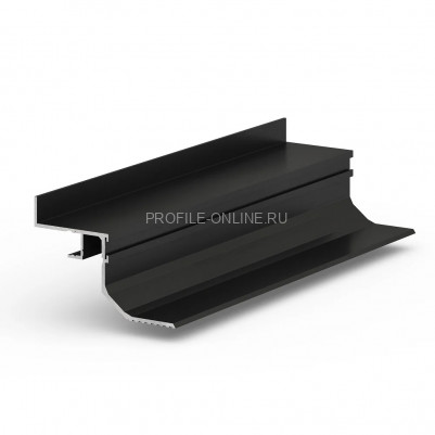 Теневая рейка 87х55.7 мм алюминиевая разноуровневая под подсветку Laconistiq Multilevel Landi Max черная 300 см