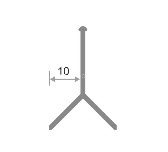 Алюминиевый Y-образный профиль мерседес ПО-97 серебро глянец 2,7 м