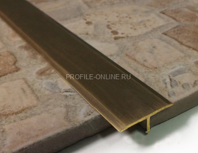 Т-профиль латунный 10 мм ЛПТ-10 старая бронза 2,7 м