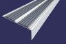Алюминиевый противоскользящий угловой порог 70х22 мм с резиновыми вставками АУ-70-Анод серебро-серый 3 м