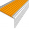 Алюминиевый угловой противоскользящий порог с резиновой вставкой 26х50 мм АУ-50-Анод серебро-оранжевый 3 м