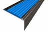 Алюминиевый угловой противоскользящий порог с резиновой вставкой 26х50 мм АУ-50-Анод коньяк-синий 3 м