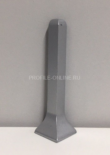 Наружный уголок для напольного плинтуса ПТ-79/10 ПВХ серебро