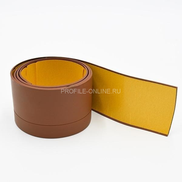 Гибкий плинтус для пола 50 мм ПГ65 коричневый самоклеющийся 12,5м