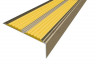 Алюминиевый противоскользящий угловой порог 70х22 мм с резиновыми вставками АУ-70-Анод шампань-желтый 3 м