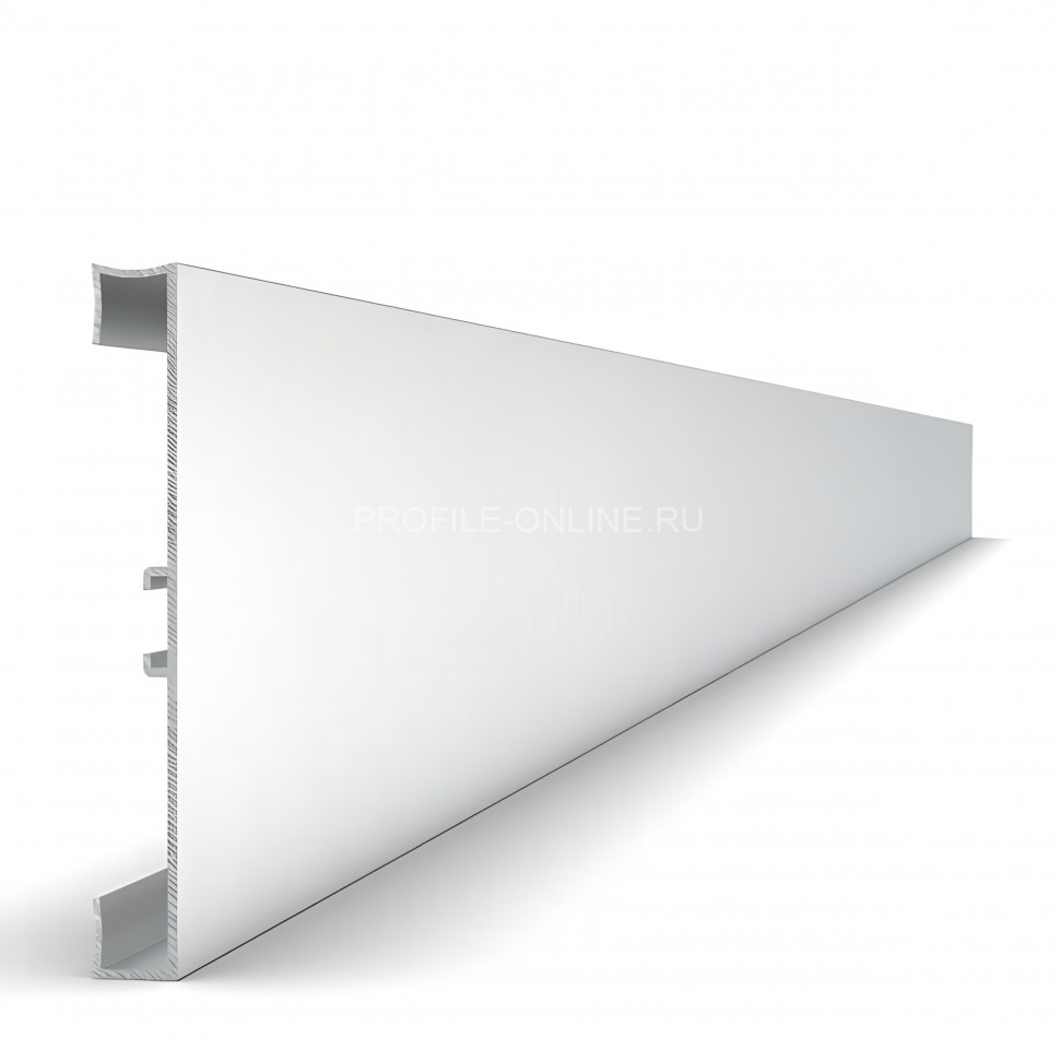 Плинтус с кабель-каналом напольный из алюминия 80 мм Диал 9142 серебро 3 м