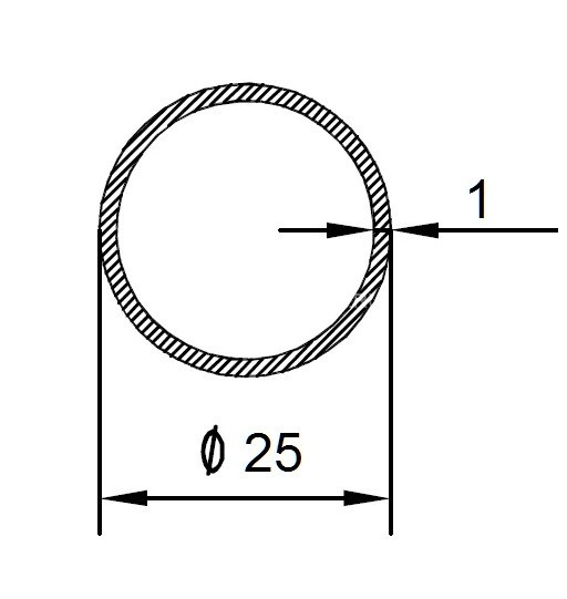 Алюминиевая труба 25х1 мм 3 м