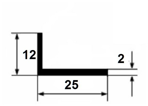 Уголок алюминиевый 15х25х2 мм разнополочный серебро 3 м