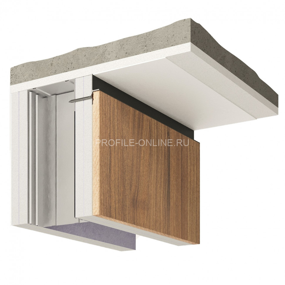 Теневой плинтус скрытого монтажа алюминиевый Decaro Engineering D004A Black черный 2м