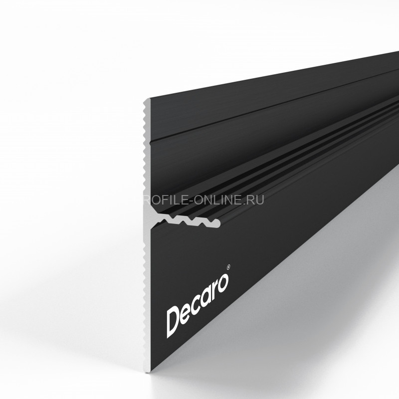 Теневой плинтус алюминиевый Decaro Engineering D004A Black черный 2м