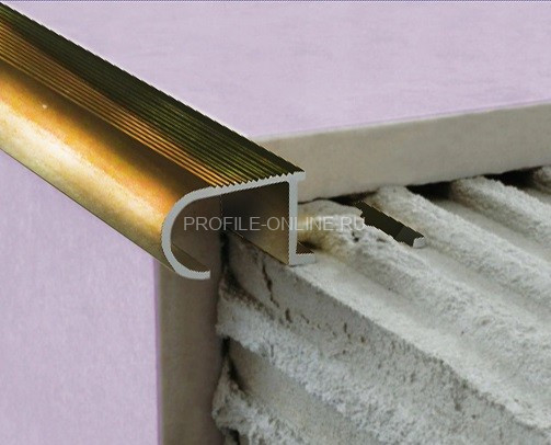 Алюминиевый Z-образный профиль овальный с рифлением 10 мм ZET OWAL PV49-17 титан блестящий 2,7 м