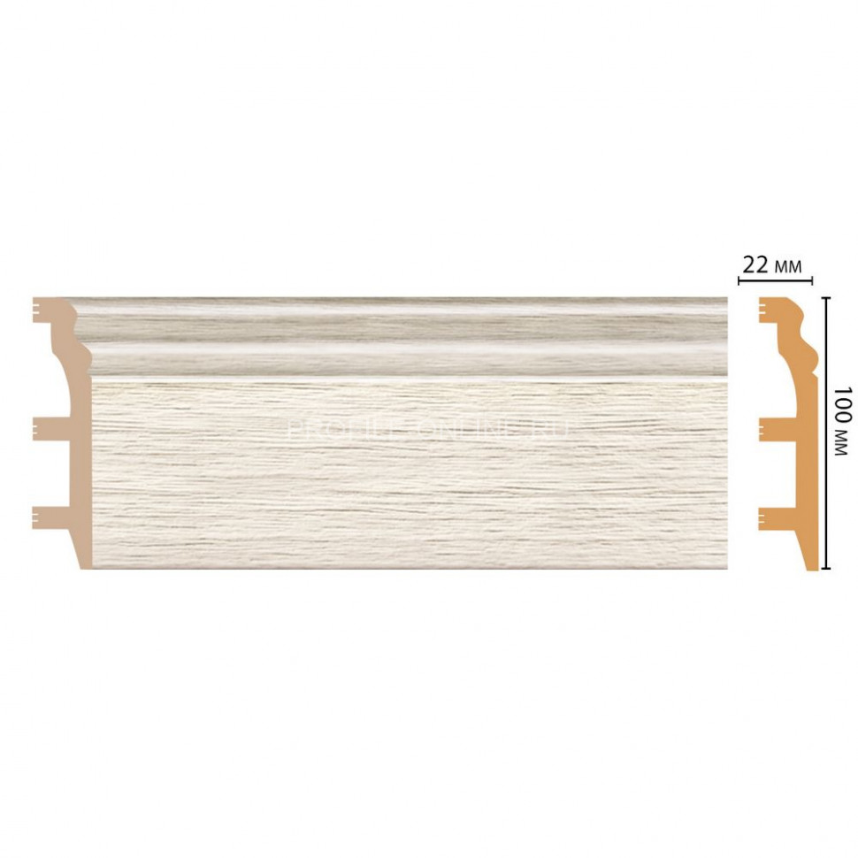 Плинтус напольный Дуб белый DECOMASTER D232-70ДМ (100x22x2400)