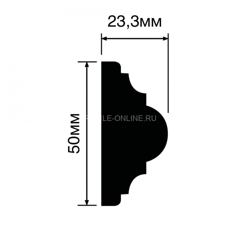 Молдинг 23х50 мм HiWood D50V1 белый 200 см