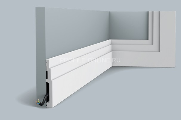 Гибкий плинтус для пола Orac Decor Duropolymer SX180F белый полистирол 120х16 мм 200 см