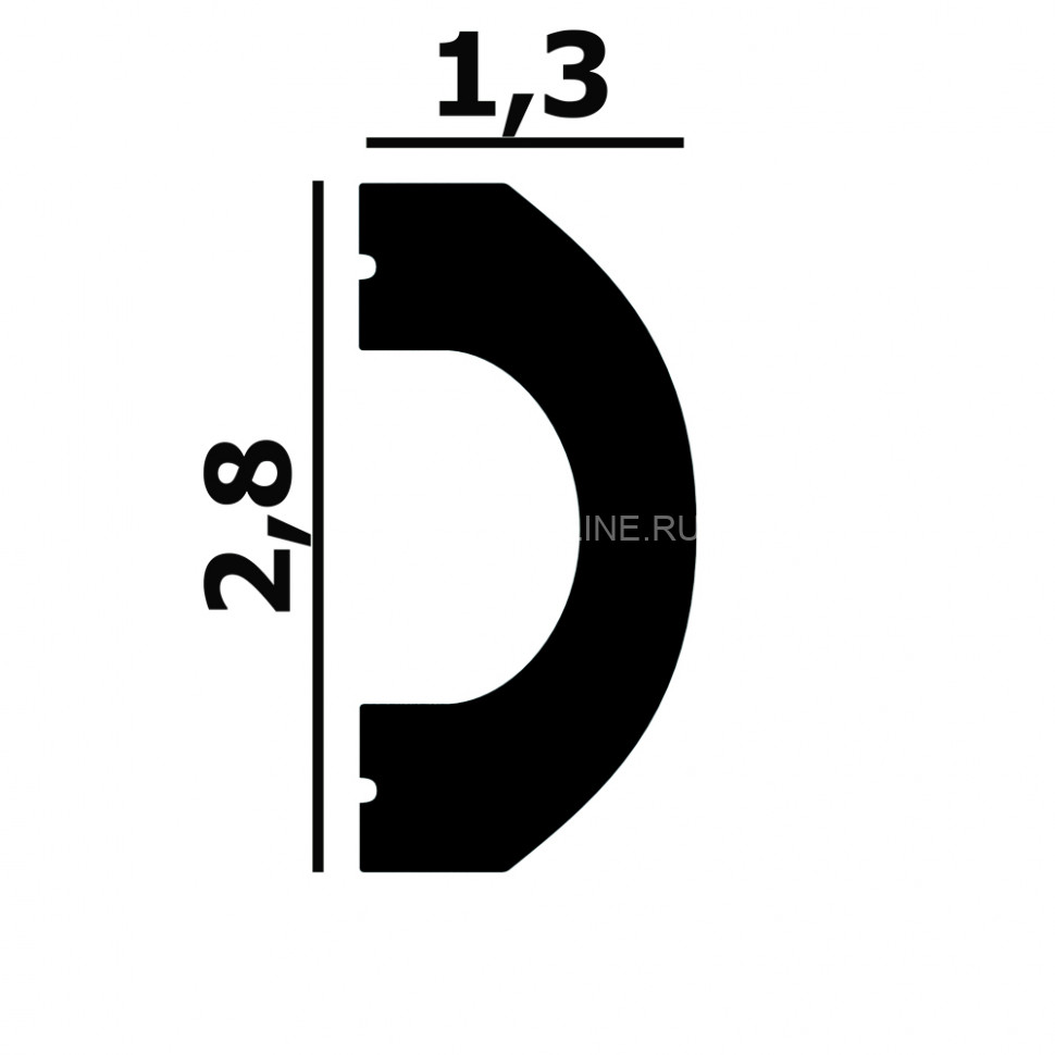 Декоративный молдинг Перфект Плюс P127-2800 белого цвета из ударопрочного полимера 13х28 мм 280 см