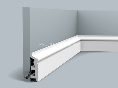 Напольный плинтус Orac Decor Duropolymer SX122 белого цвета из полистирола 79х22 мм 200 см