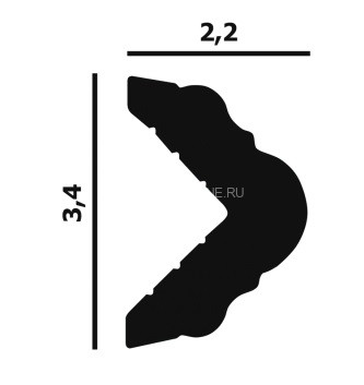 Потолочный плинтус Перфект Плюс P06 34 мм 200 см белый из ударопрочного полимера