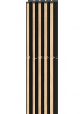 Стеновая реечная панель VOX LINERIO S-LINE дерево на черном фоне 2650х122х12 мм