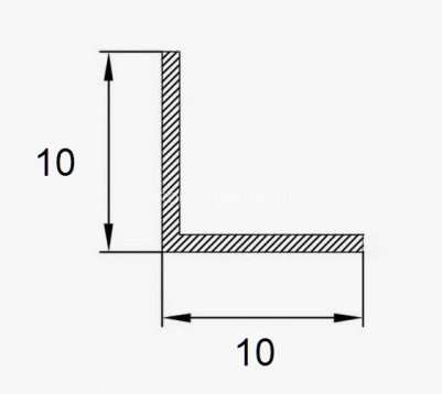 Алюминиевый уголок 10х10 мм ПБ10х10 серебро люкс 3 м