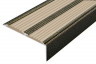Алюминиевый противоскользящий угловой порог 70х22 мм с резиновыми вставками АУ-70-Антик бронза-бежевый 3 м