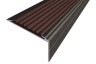 Алюминиевый угловой противоскользящий порог с резиновой вставкой 26х50 мм АУ-50-Анод коньяк-темно-коричневый 3 м