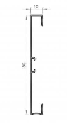 Плинтус с кабель-каналом напольный из алюминия 80 мм Диал 9142 черный 3 м