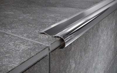 Угловой нержавеющий порог стальной 40х10 мм FCR 10 P полированная сталь 270 см