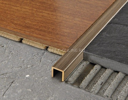 Латунный П-профиль 10Х10 Progress Profiles PCLOB 10 бронза 2,7 м