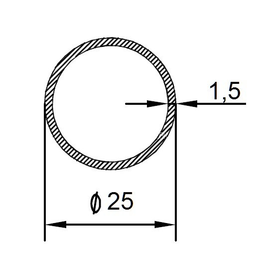 Алюминиевая труба 25х1,5 мм 3 м