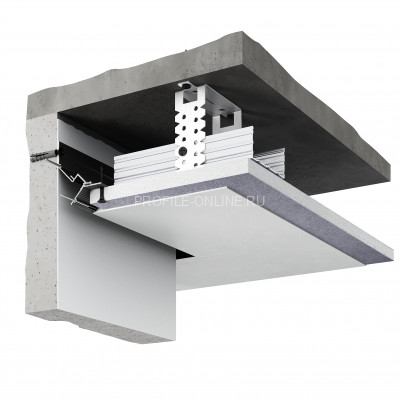 Потолочный теневой плинтус алюминиевый Decaro Engineering D005 под покраску с возможностью LED подсветки 2м