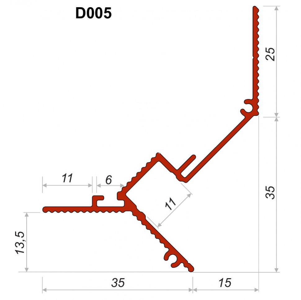 Потолочный теневой плинтус алюминиевый Decaro Engineering D005 под покраску с возможностью LED подсветки 2м
