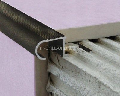 Алюминиевый Z-образный профиль овальный с рифлением 10 мм ZET OWAL PV49-18 черный матовый 2,7 м